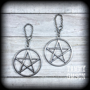 Pentagram earrings-Tunnel dangles