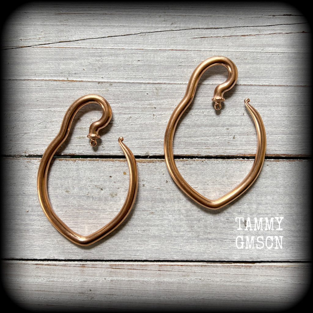 Rose gold DIY tear drop hooks for ear hangers and ear weights