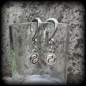 Yin Yang gauged earrings