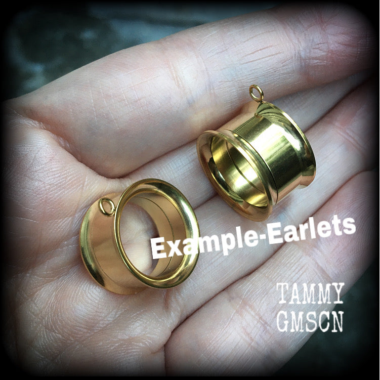 Aphrodite tunnel earrings-Teardrop tunnel dangles-Ear gauges