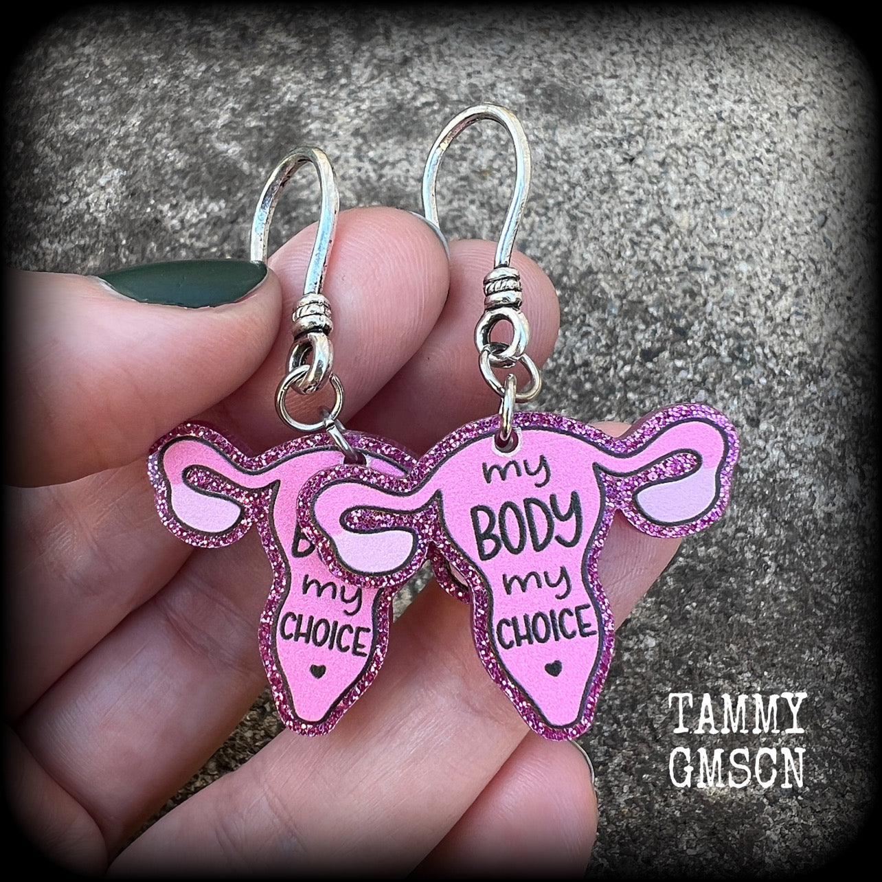 My body My choice earrings-Uterus earrings