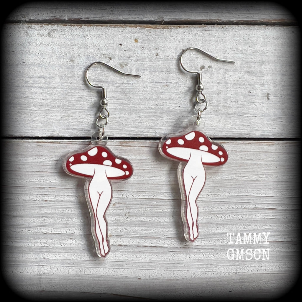 Mushroom lady earrings 