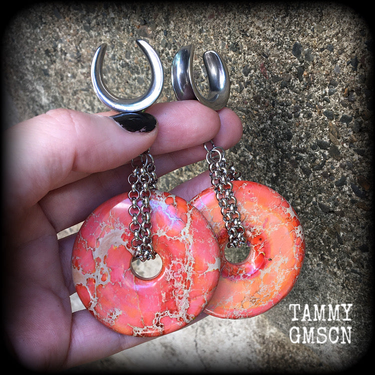 Ocean jasper ear weights