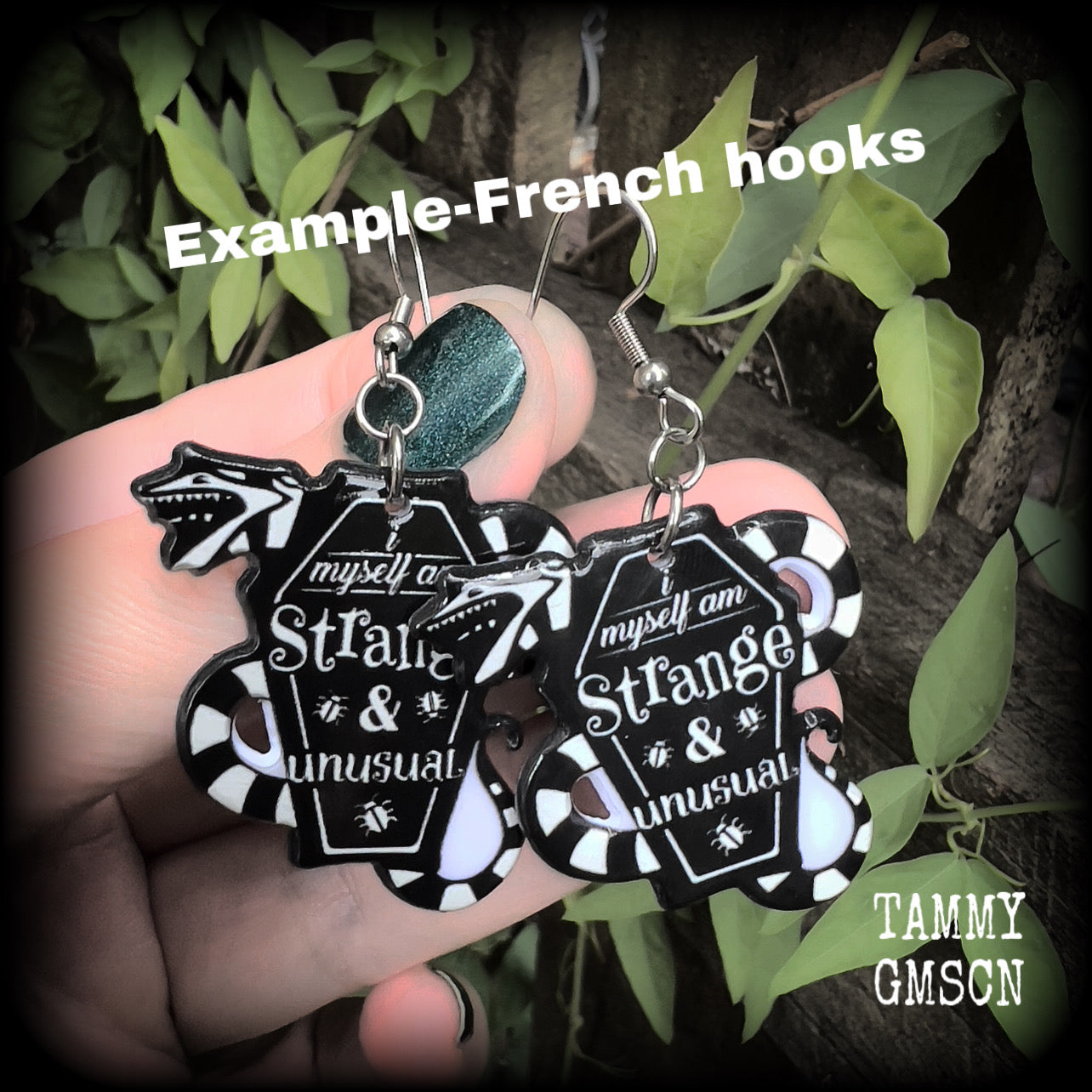 Beetlejuice coffin earrings 