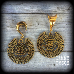 Sri yantra ear hangers