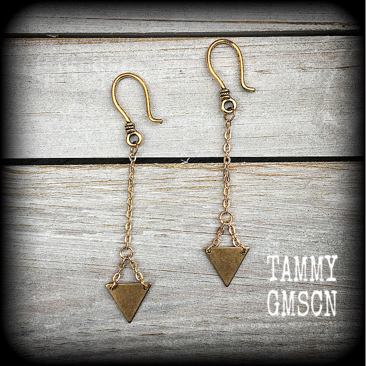 Triangle tunnel friendly earrings-Geometric earrings