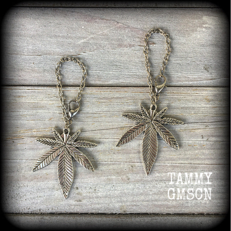 Cannabis leaf earrings-Hemp earrings