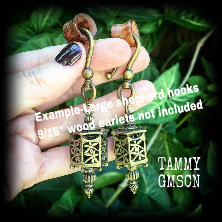 Bronze lantern earrings-Ear hangers