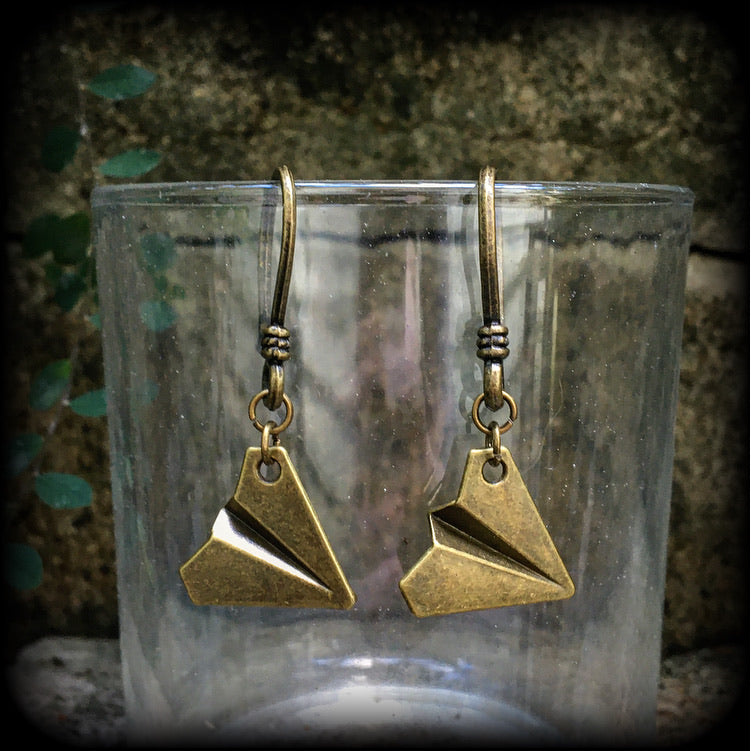 Airplane earrings-Paper plane earring