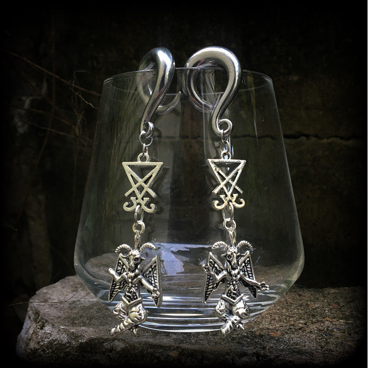 Baphomet and Sigil of Lucifer ear weights