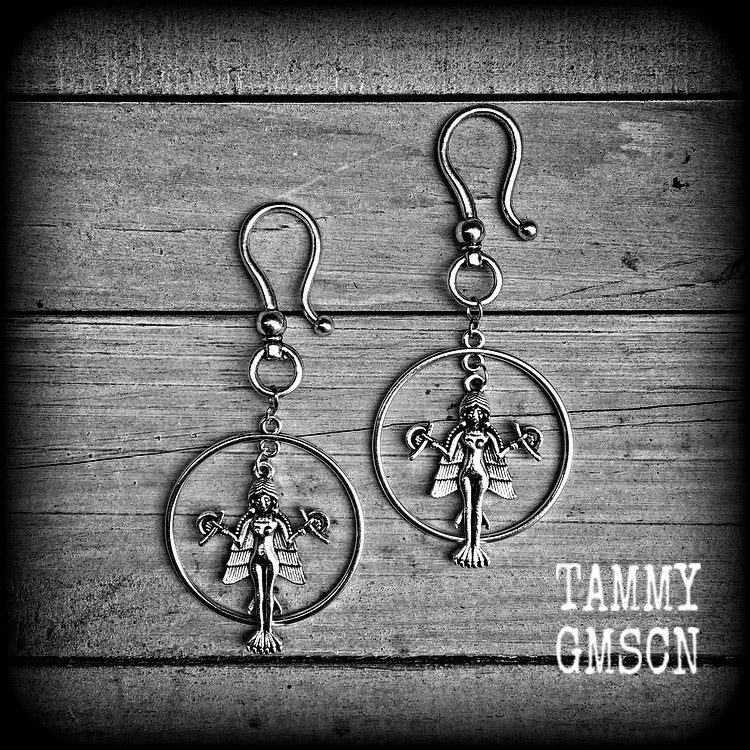 Goddess Lilith earrings-Occult ear hangers