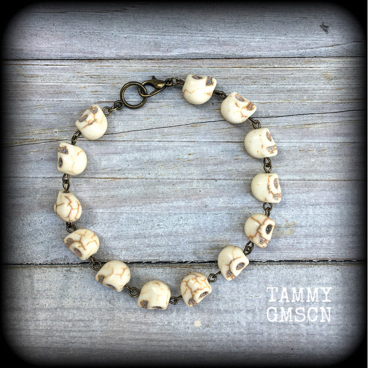 Skull bracelet-Stone bracelet