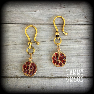 Pomegranate earrings-Ear hangers