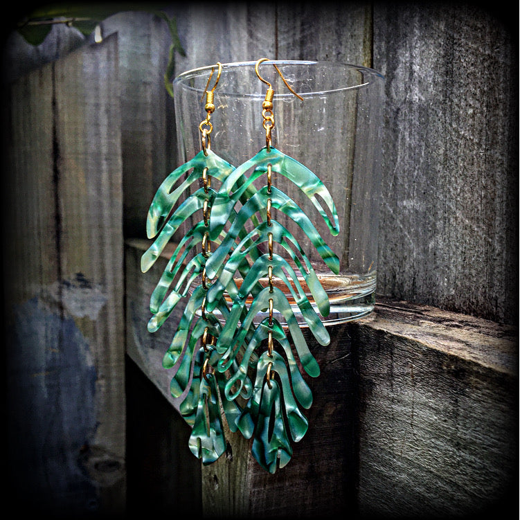 Monstera earrings-Leaf earrings