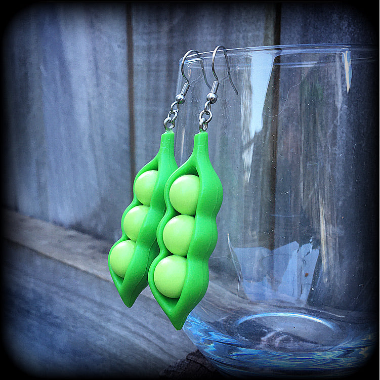 Pea Pod earrings-Pea earrings