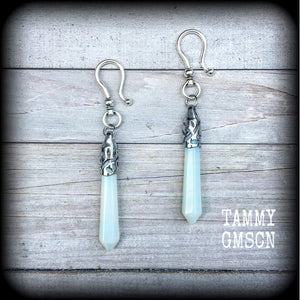 Opalite earrings-Gemstone ear hangers