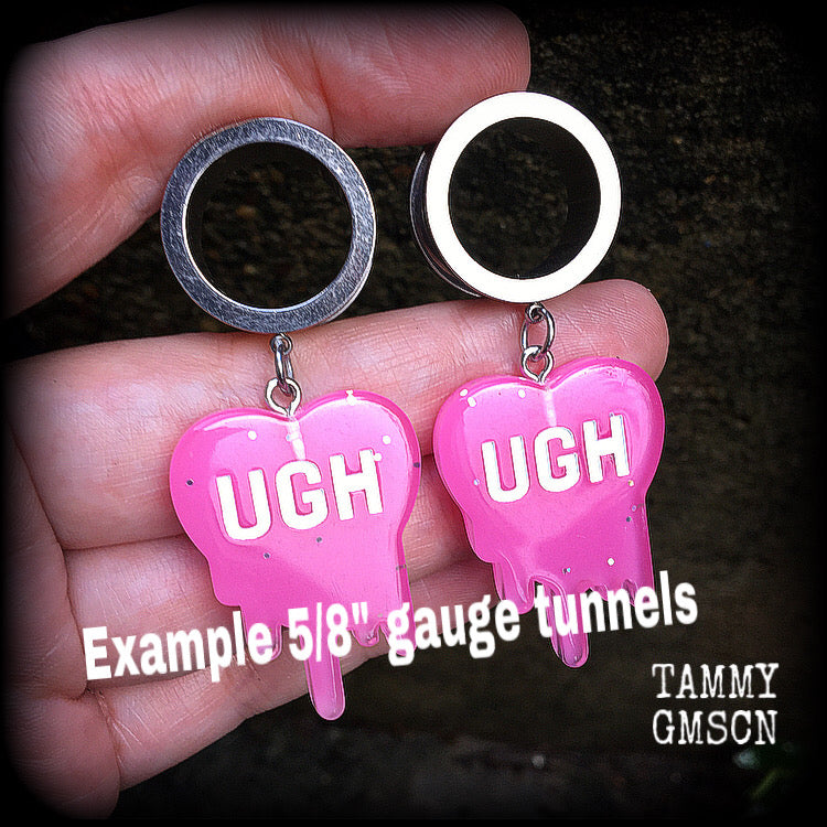 Melting heart tunnel earrings-UGH earrings