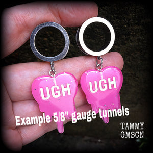 Melting heart tunnel earrings-UGH earrings