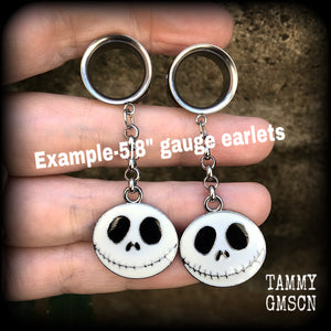 Jack Skellington tunnel earrings-NMBC