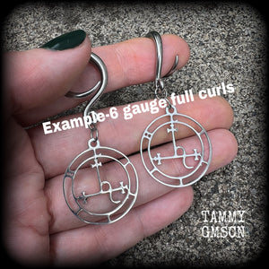 Sigil of Lilith gauged earrings