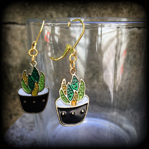 Aloe vera earrings-Cactus earrings