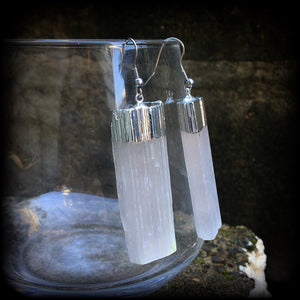 Selenite earrings-Goddess earrings