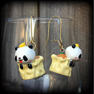 Panda earrings-Dumpling earrings