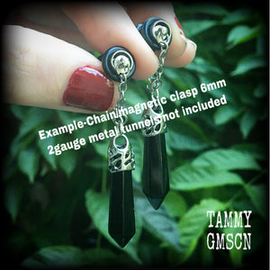 Gemstone tunnel earrings 