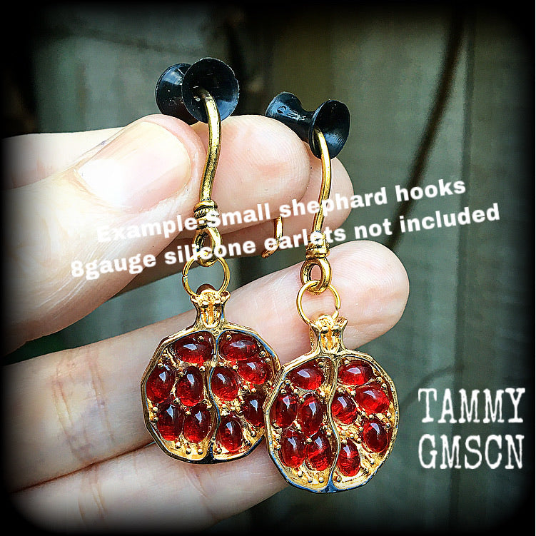 Persephone earrings-Pomegranate ear hangers