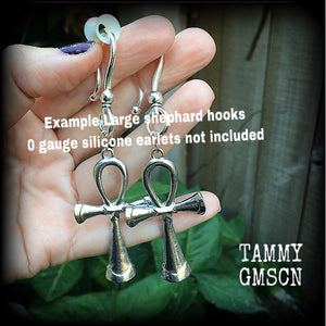 Egyptian ankh earrings-Ear hangers