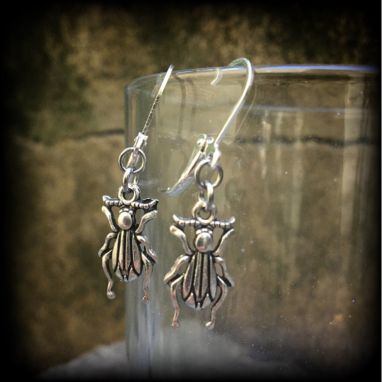 Beetle earrings-Insect earrings
