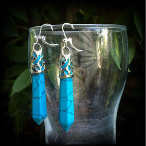 Turquoise earrings-Gemstone earrings