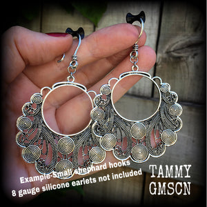 Ornate silver filigree earrings