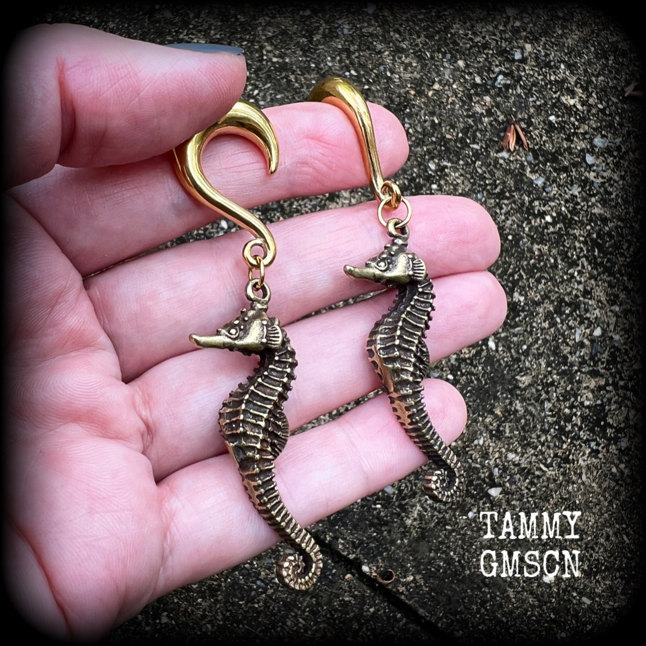 Seahorse ear weights-Gauged earrings