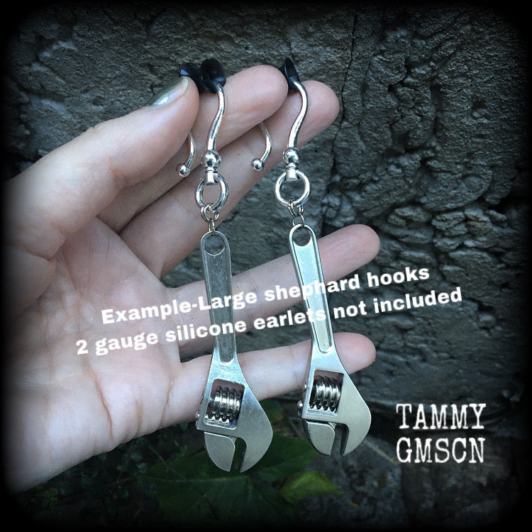 Monkey wrench earrings-Ear hangers