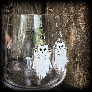 Ghost cat earrings-Halloween earrings