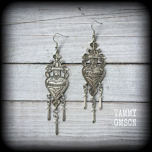 Three of swords earrings-Tarot jewelry