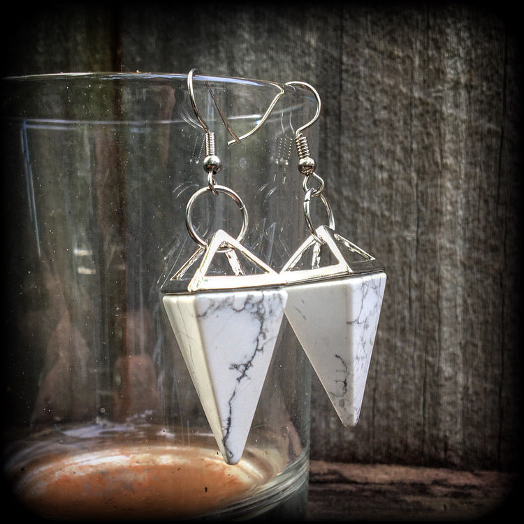 White howlite boho earrings