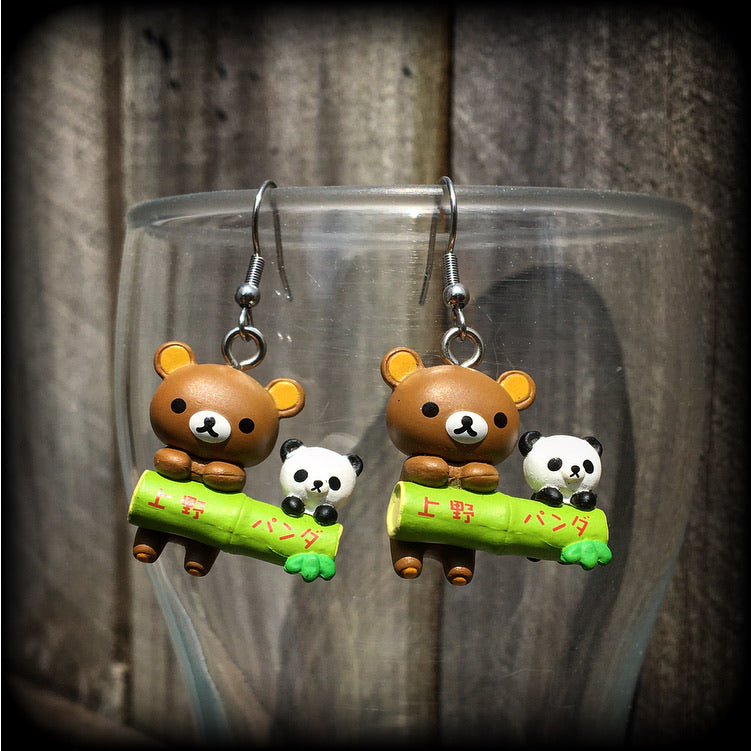 Rilakkuma bear earrings