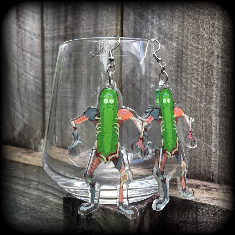 Pickle Rick earrings-Rick and Morty earrings