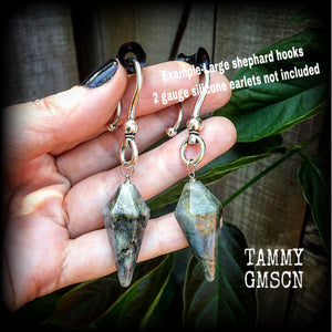 Labradorite earrings-Gemstone ear hangers