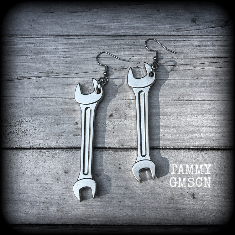 Spanner earrings-Tool earrings