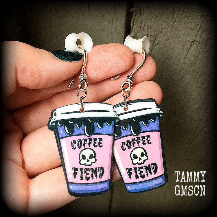 Coffee fiend earrings-Ear hangers