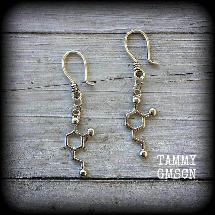 Dopamine molecule earrings-Ear hangers