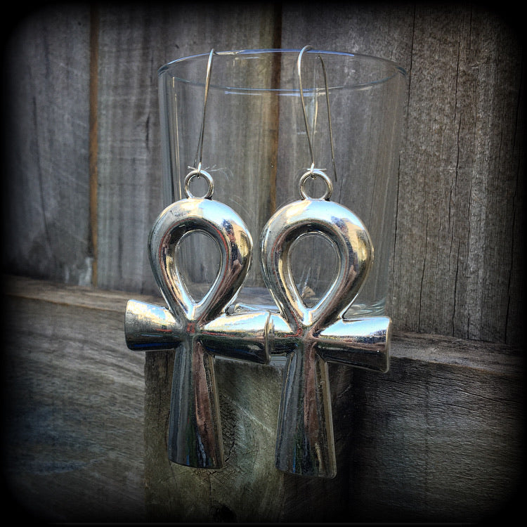 Oversize Ankh earrings-Egyptian earrings