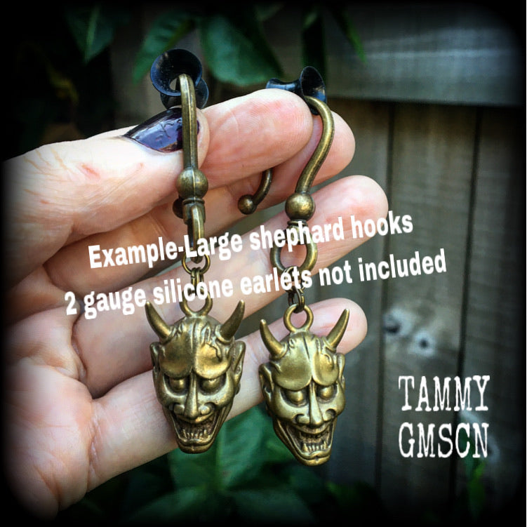 Hannya mask earrings-Ear hangers