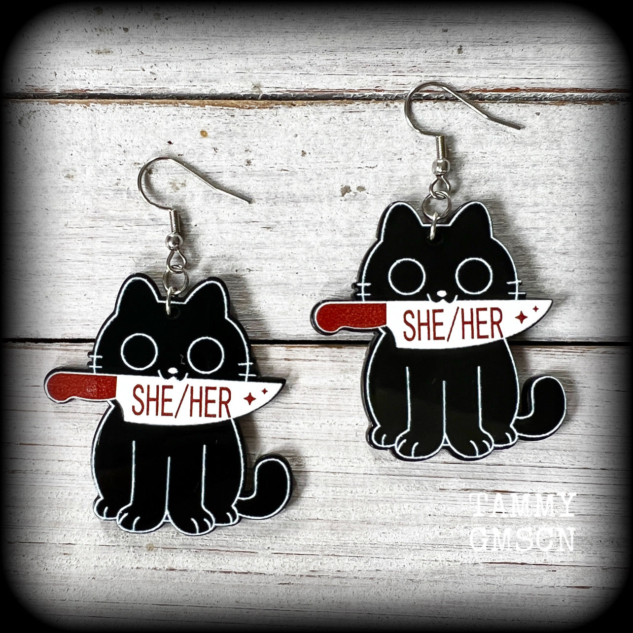 Pronoun earrings 