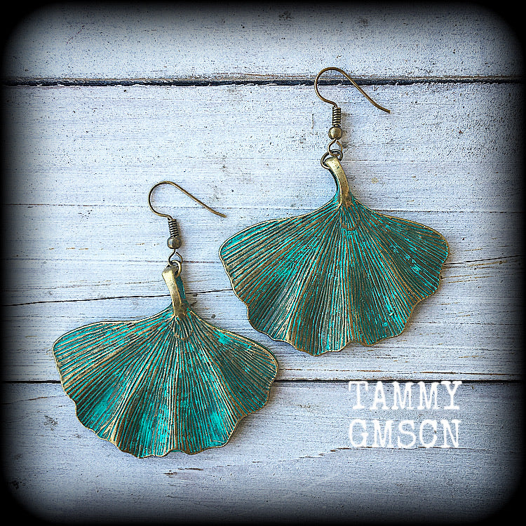 Ginkgo leaf earrings-Lotus earrings