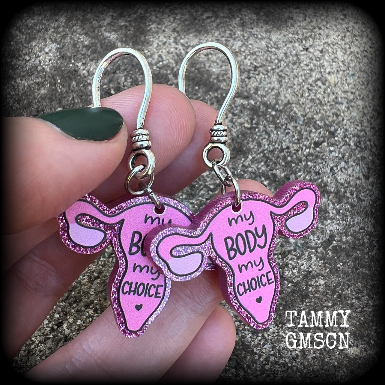 My body My choice earrings-Uterus earrings