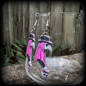 Pastel goth Plague Doctor earrings